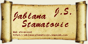 Jablana Stamatović vizit kartica